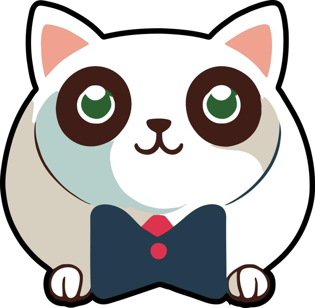 divertente gatto e adorabile gattino personaggio vettore design con piatto colore nel bianca sfondo adatto per etichetta, cartone animato e Stampa design.