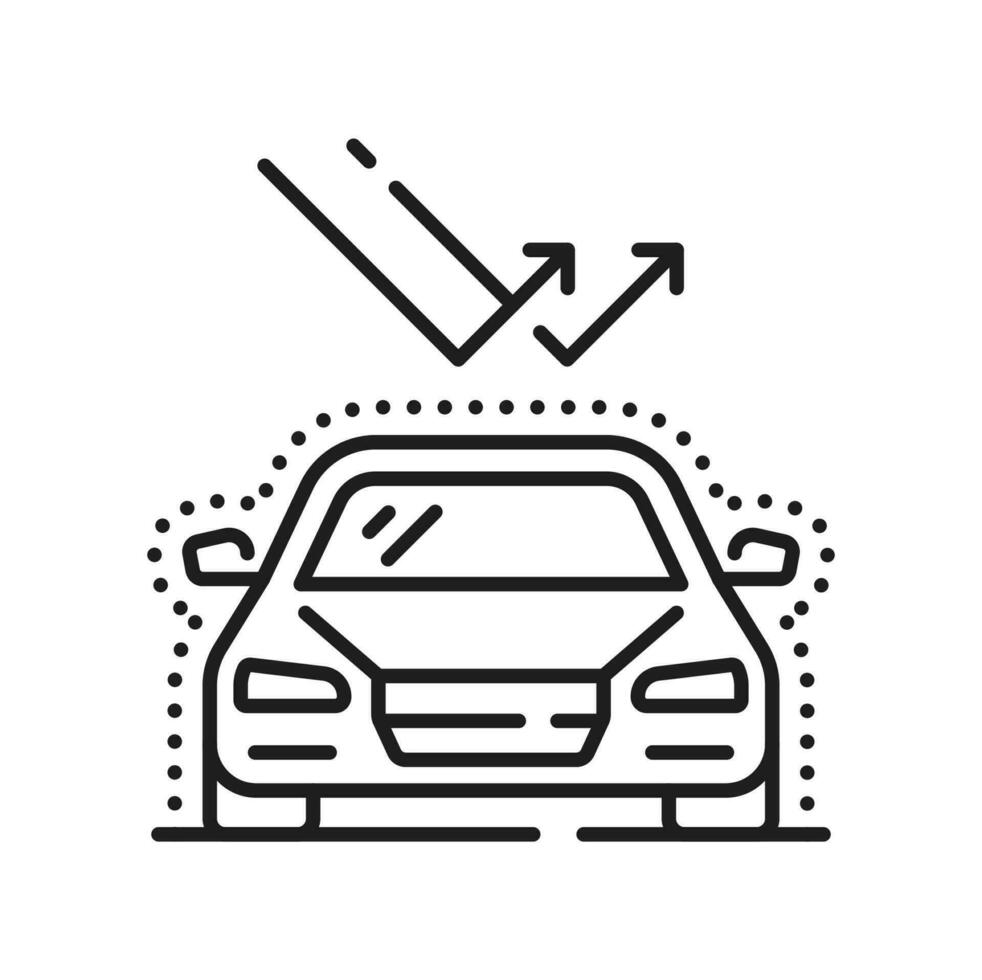 auto polacco e lavare lucidatura isolato schema icona vettore