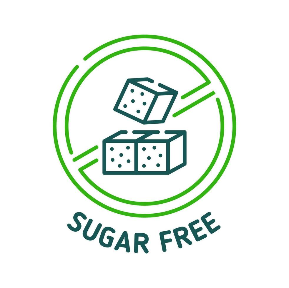 zucchero gratuito icona, zucchero cubi, Basso o zero calorie vettore