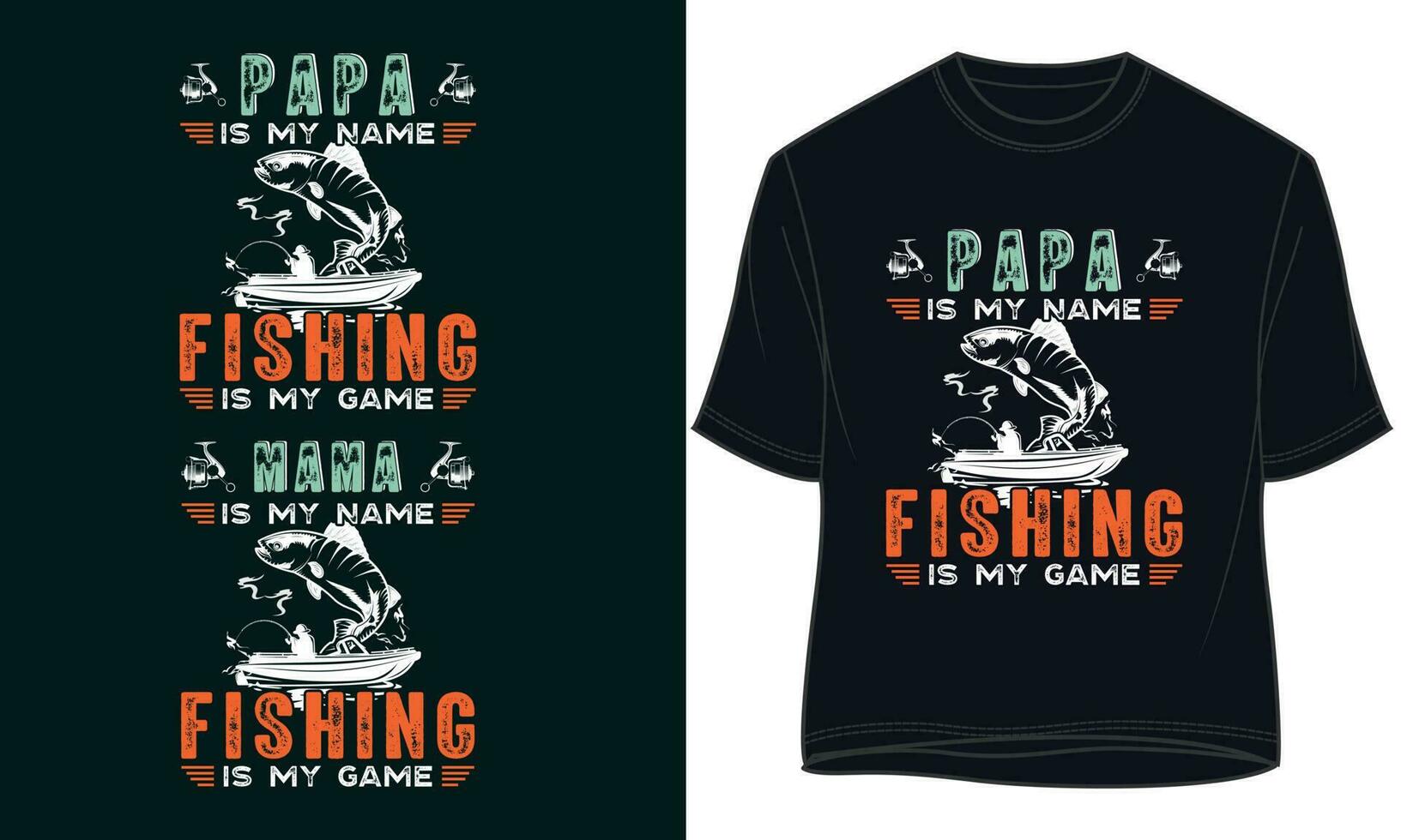 papà è mio nome pesca è mio gioco. pesca maglietta design vettore