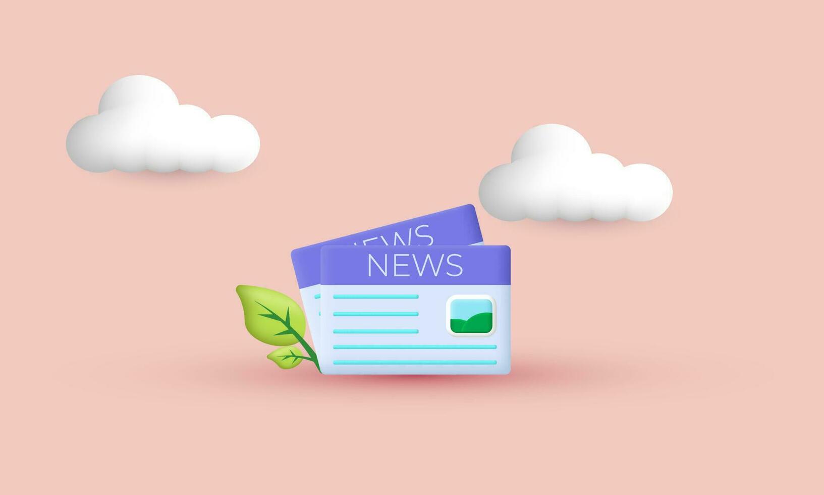 illustrazione vettore 3d icona notizia aggiornare giornale informazione simboli isolato su sfondo