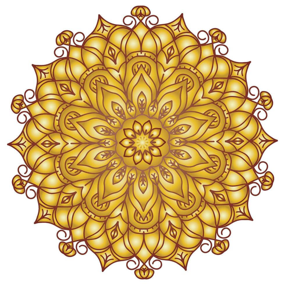 oro mandala modello astratto floreale ornamento vettore