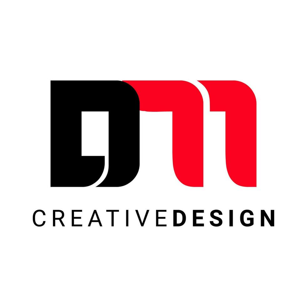 vettore illustrazione moderno semplice lettera dm logo design