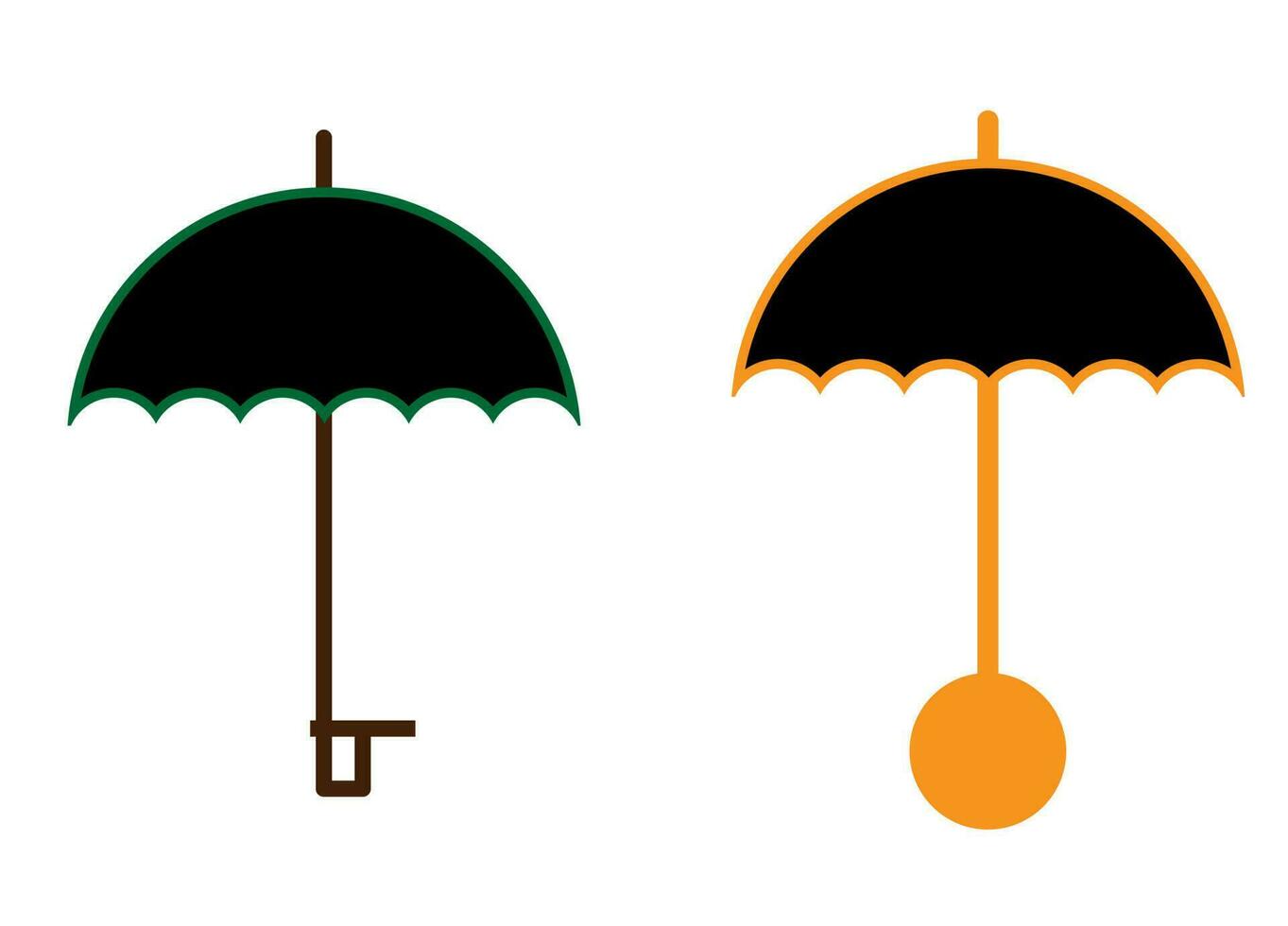 ombrello icona vettore illustrazione. adatto per logo, sito web design. icona ombrello cartone animato.