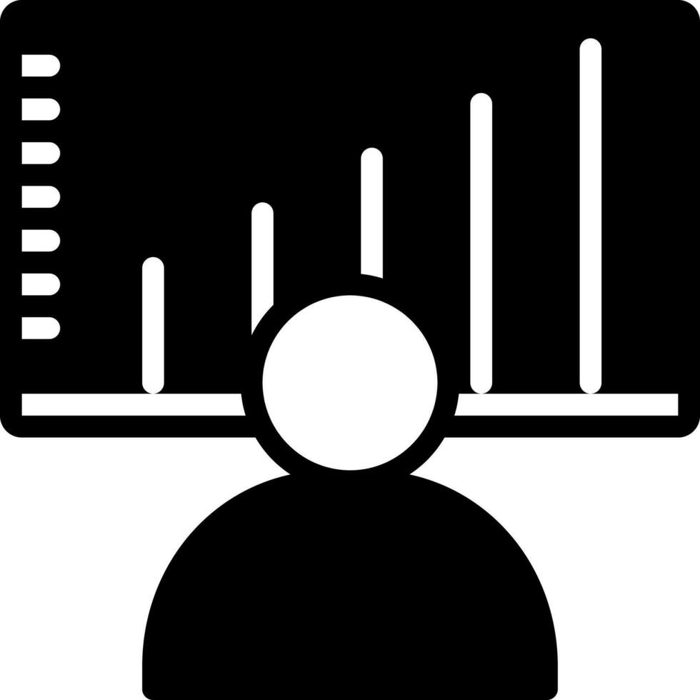 solido icona per statistica vettore