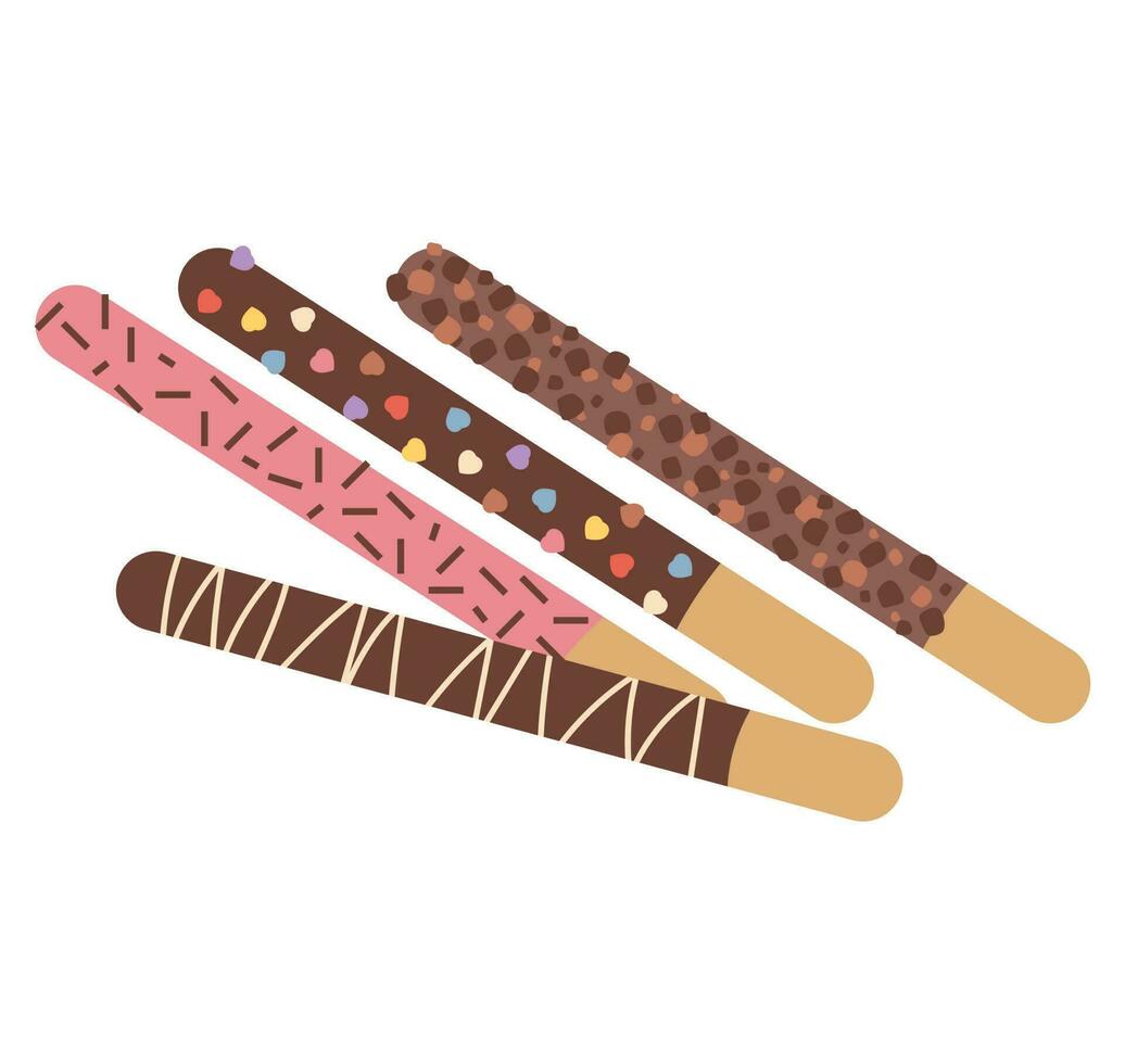 cioccolato dolce bastone pane. semplice vettore illustrazione.