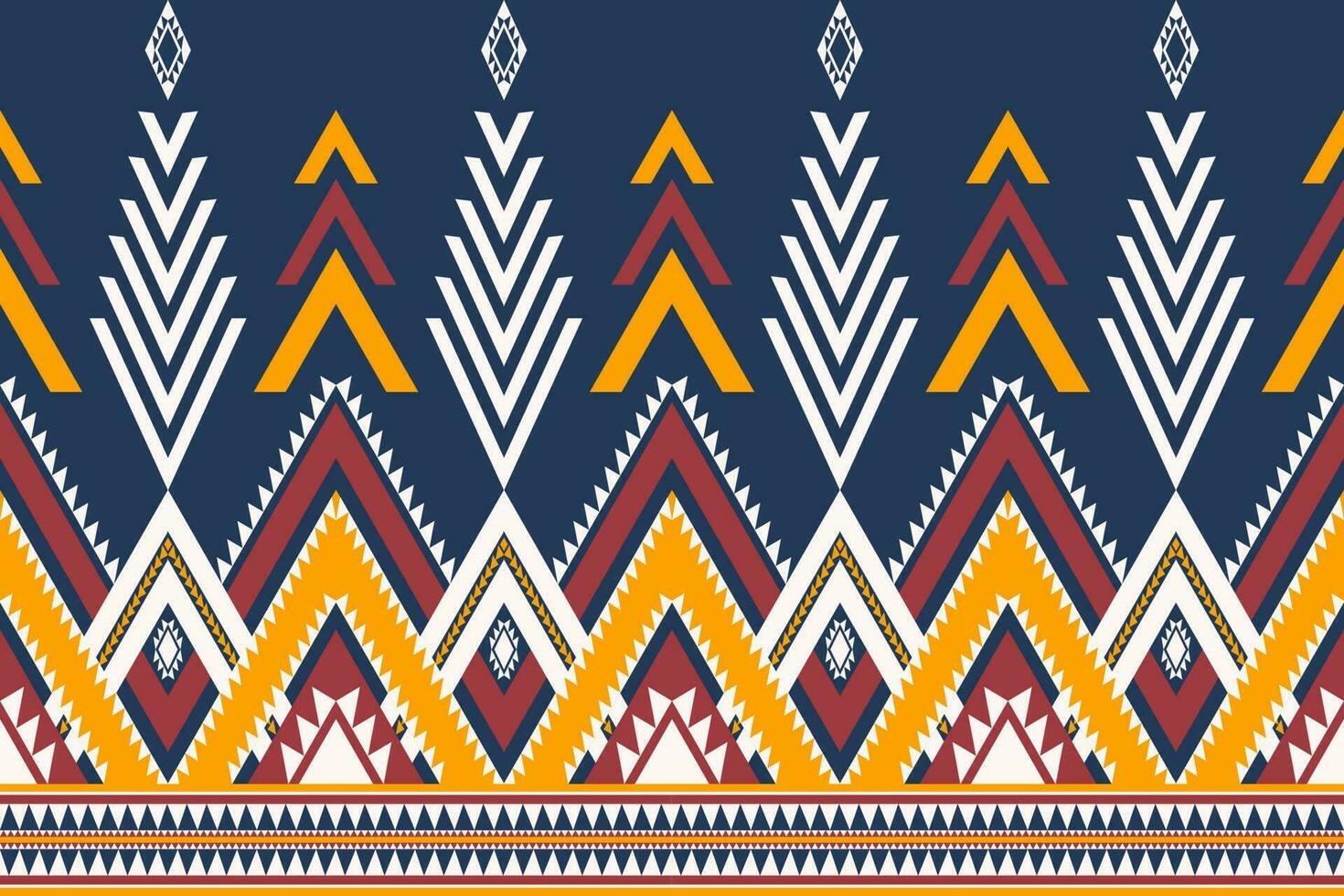etnico geometrico confine modello. colorato azteco navajo geometrico forma senza soluzione di continuità modello. etnico sud-ovest modello uso per tessuto, tessile, casa decorazione elementi, tappezzeria, avvolgere, eccetera. vettore