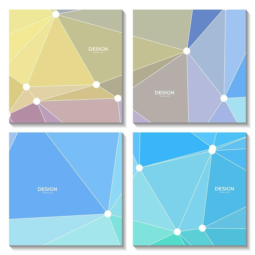 impostato di astratto colorato sfondo con triangoli e collegato puntini vettore