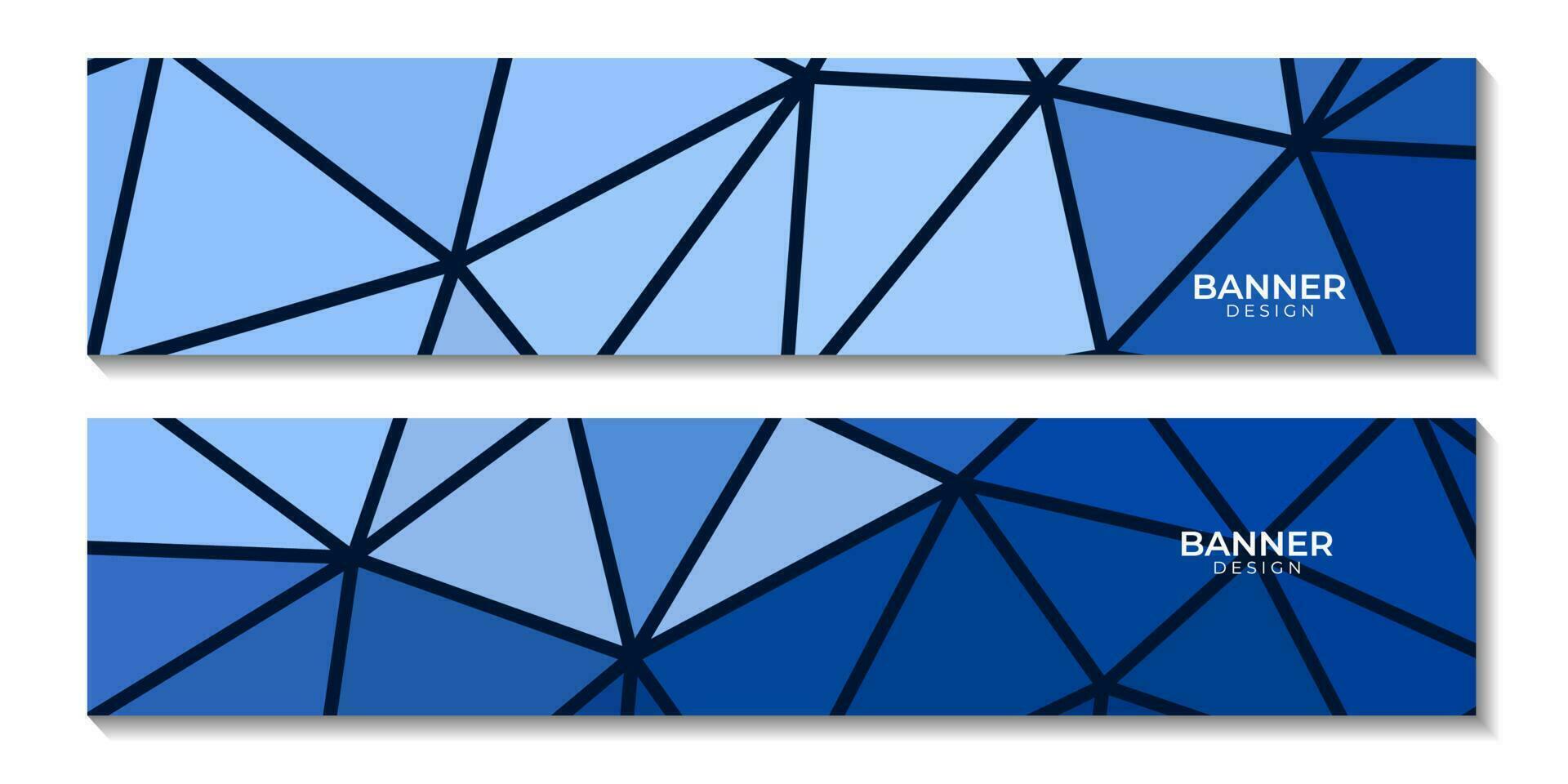 sociale media banner modello con astratto geometrico blu colorato sfondo con triangoli forma vettore