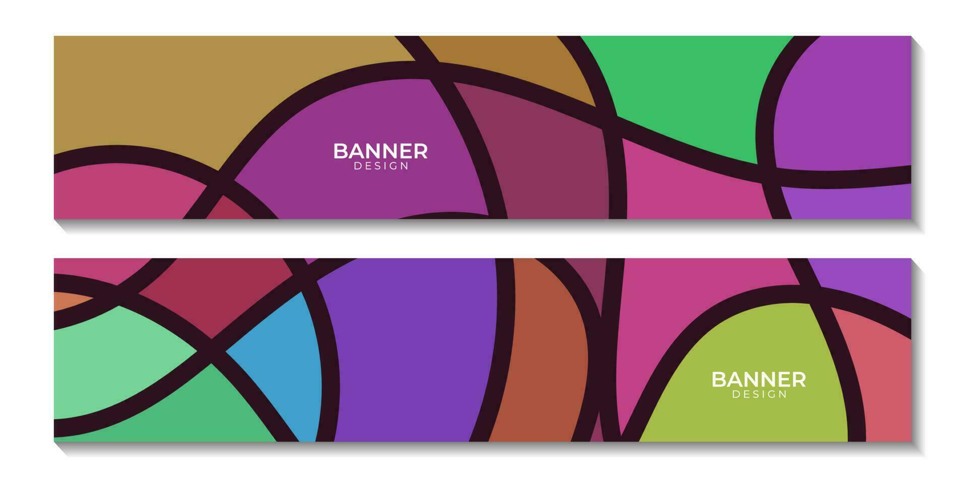 banner impostato di astratto arte colorato sfondo vettore