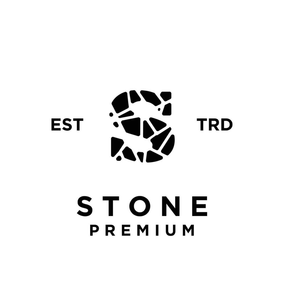 pietra iniziale S logo icona design illustrazione vettore