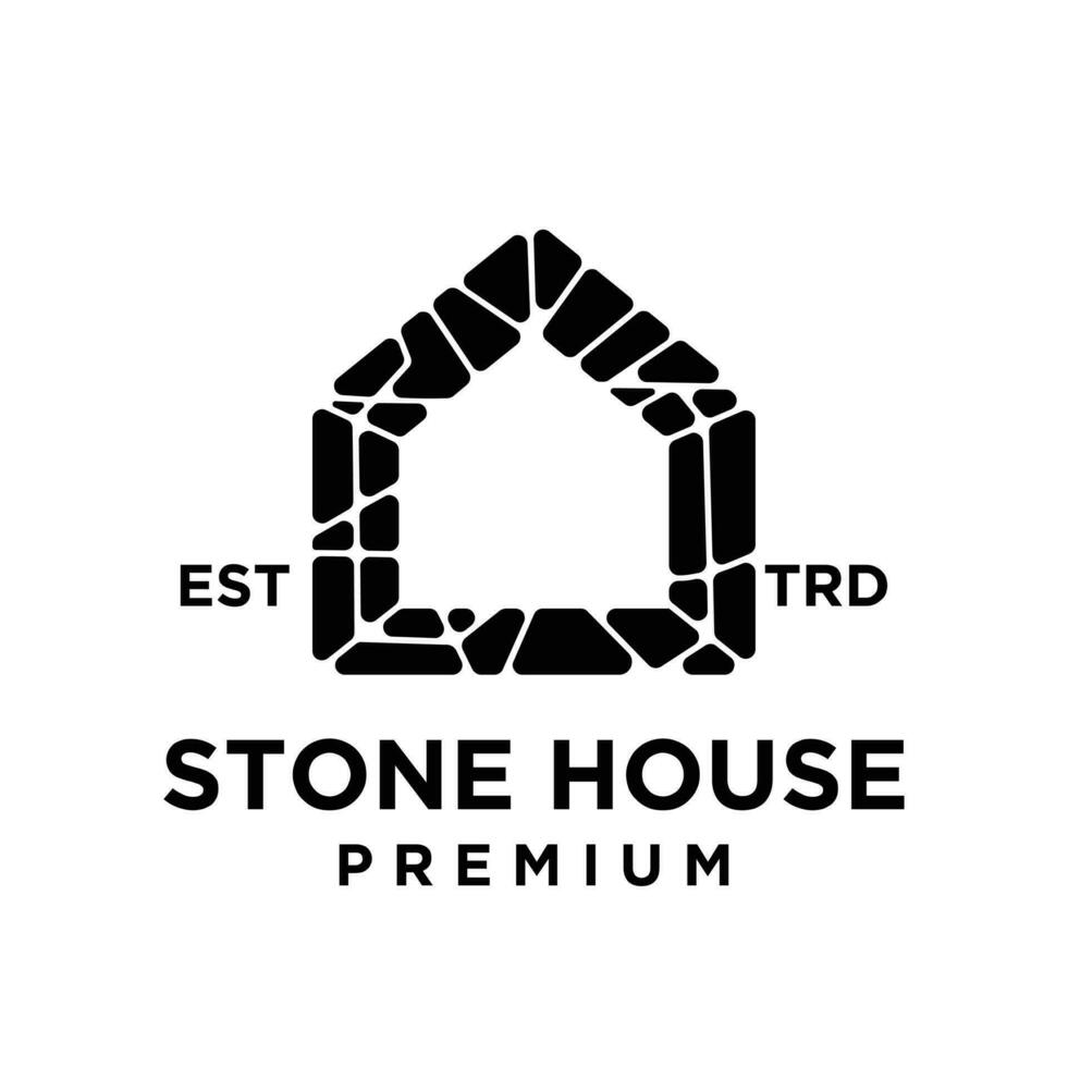 pietra Casa logo icona design illustrazione vettore