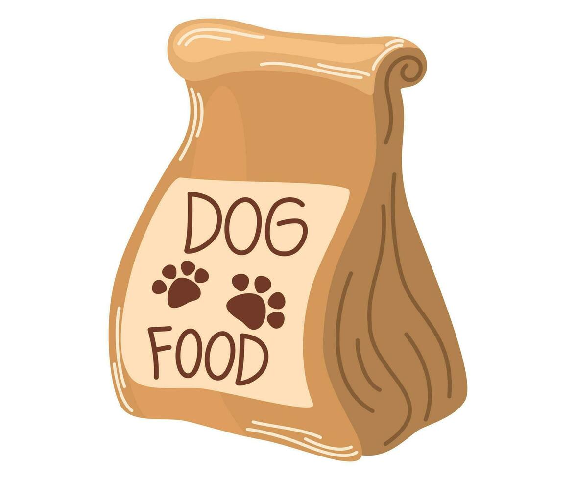 cane cibo pacchetto. animale alimentazione. animale domestico negozio. vettore piatto illustrazione isolato su il bianca sfondo.