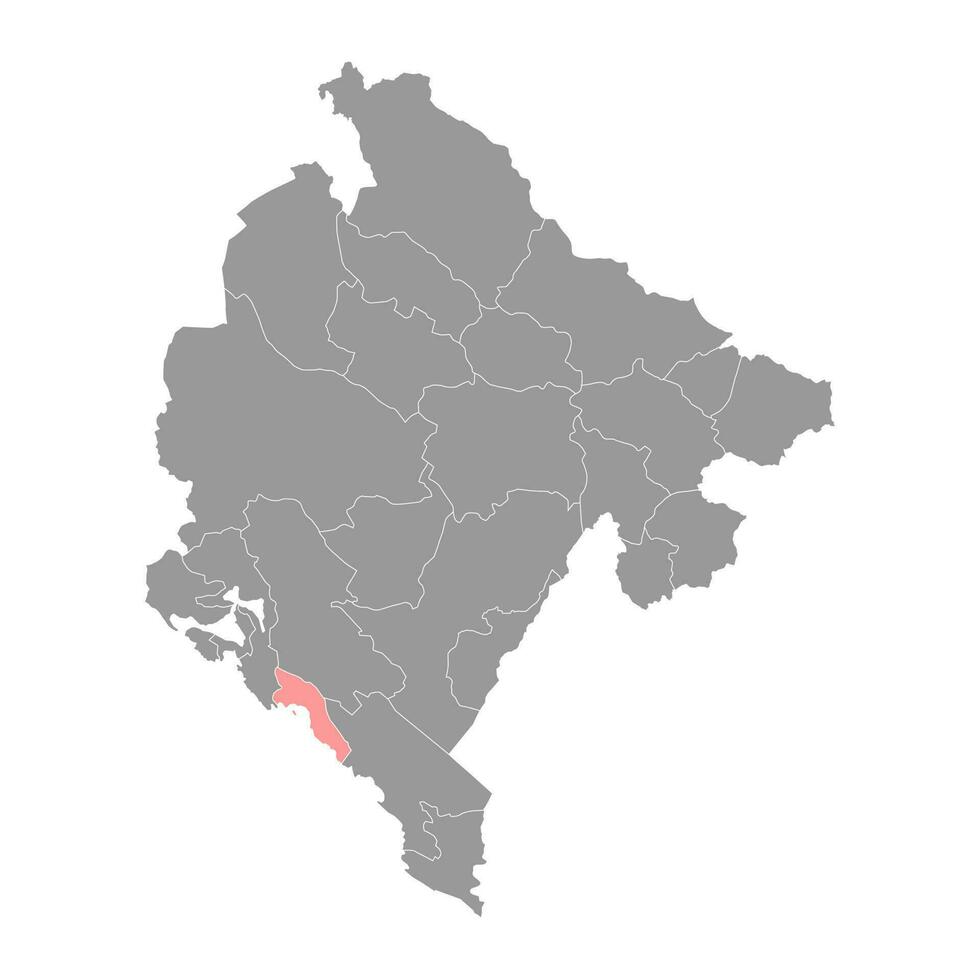 budva comune carta geografica, amministrativo suddivisione di montenegro. vettore illustrazione.