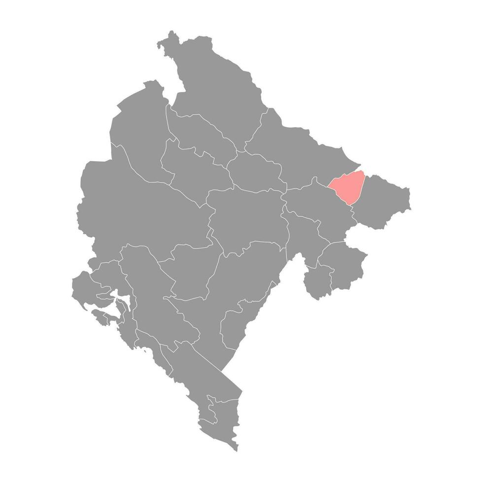 petnjica comune carta geografica, amministrativo suddivisione di montenegro. vettore illustrazione.