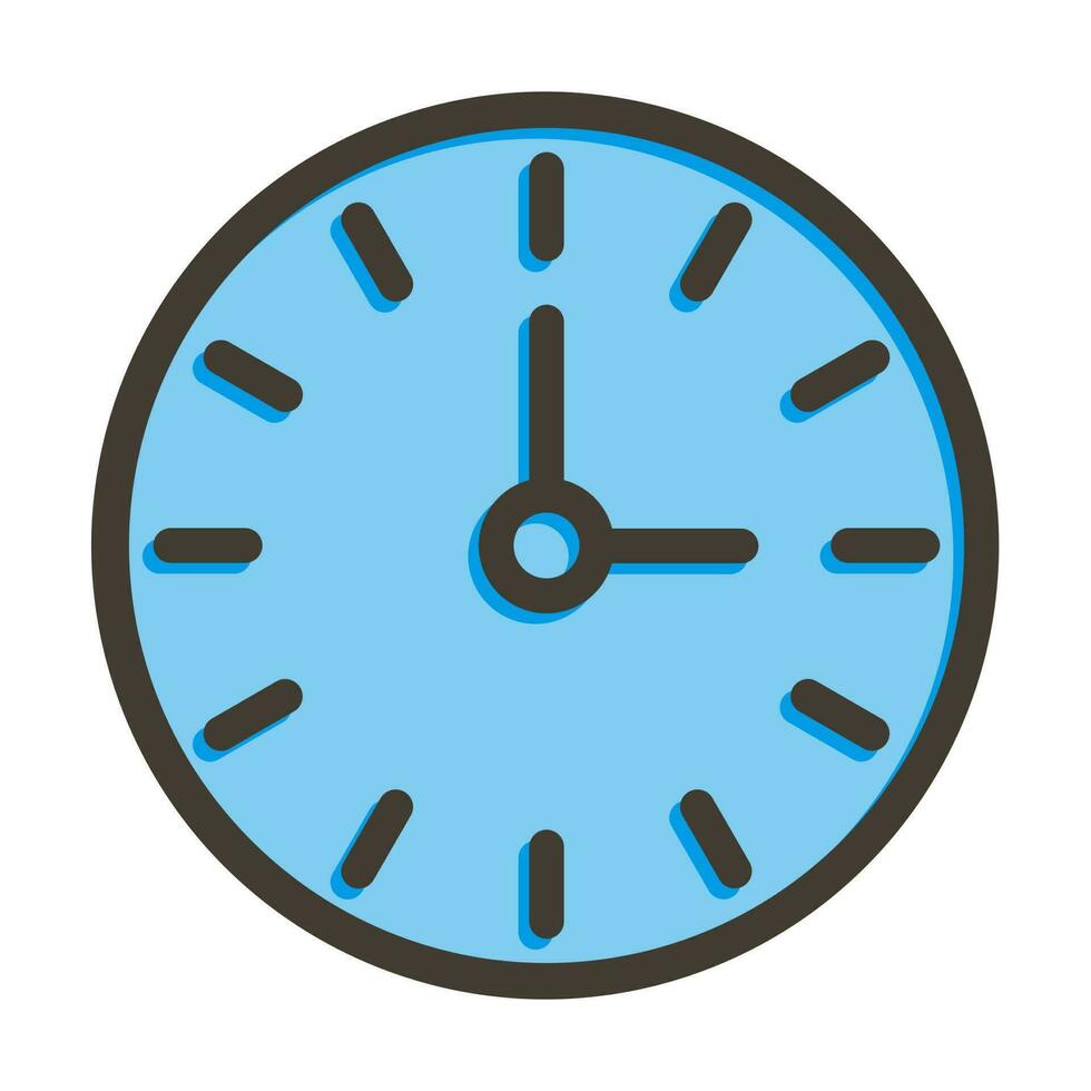 orologio vettore di spessore linea pieno colori icona design