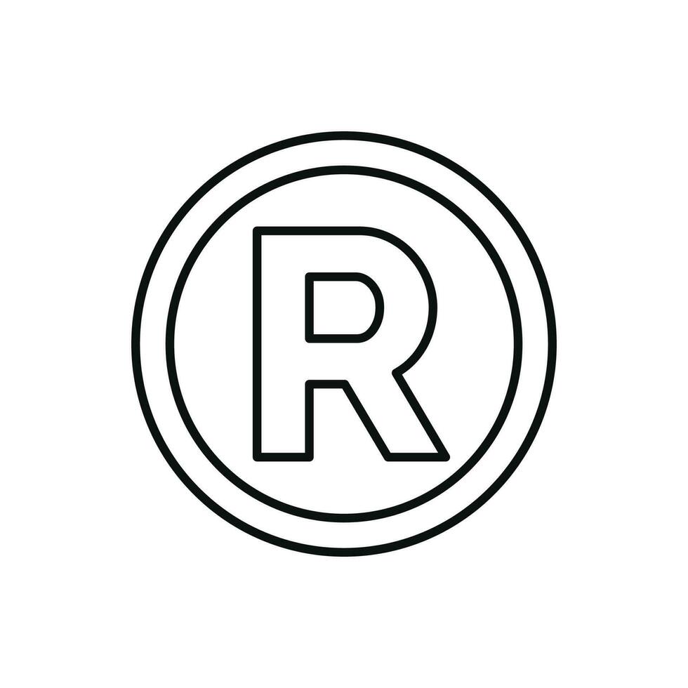 Registrati marchio icona isolato su bianca sfondo vettore