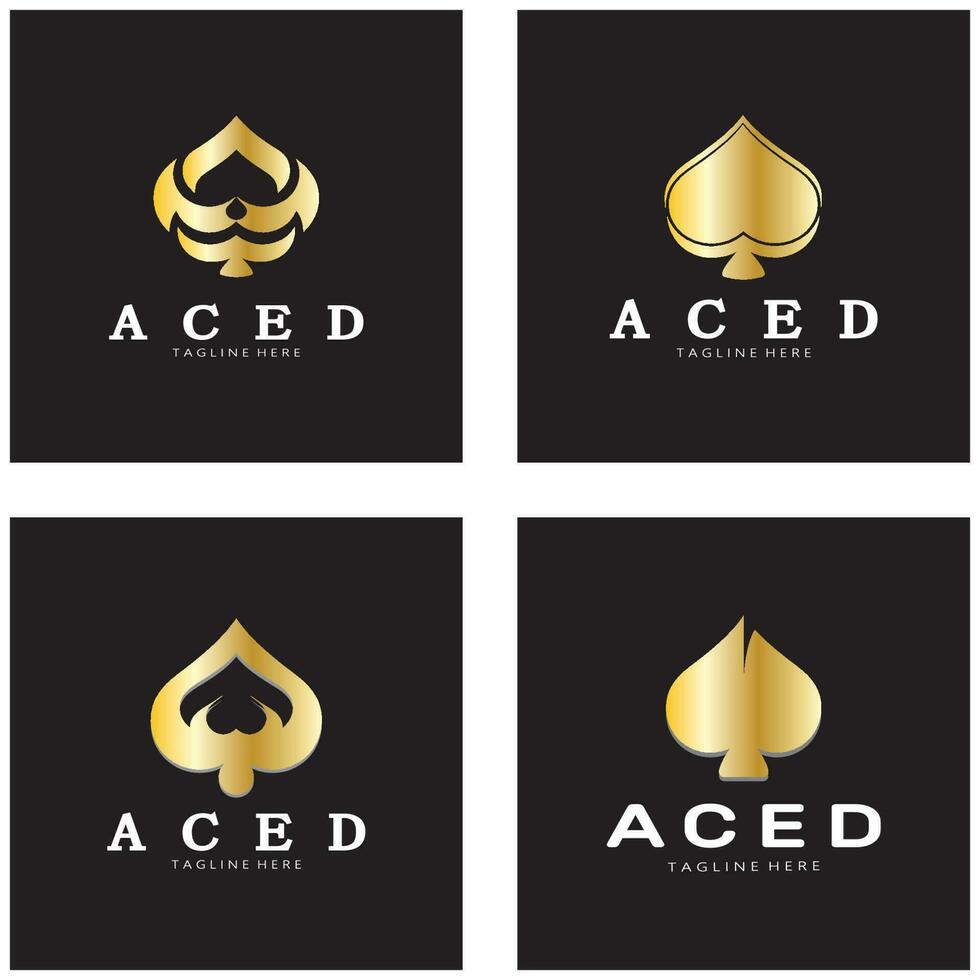 asso logo design per casinò poker App Giochi vettore