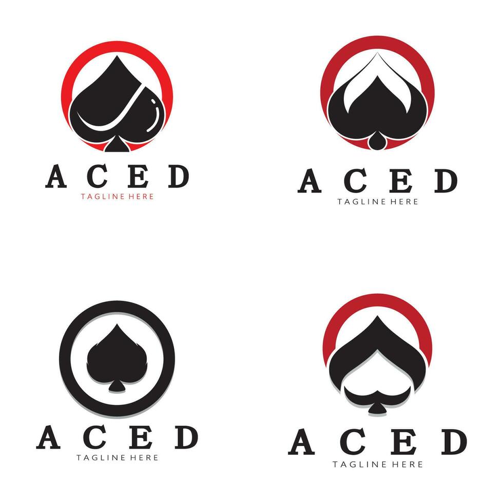 asso logo design per casinò poker App Giochi vettore