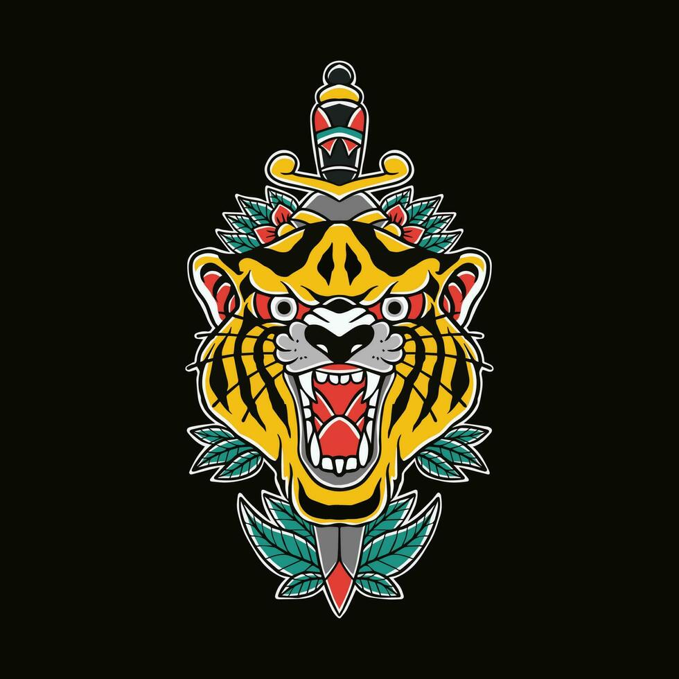 illustrazione della testa della tigre vettore
