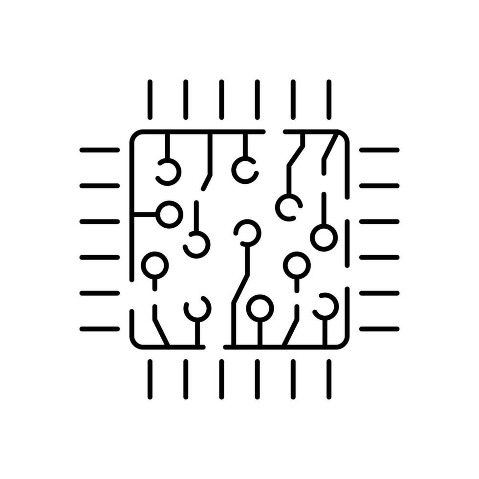 artificiale intelligenza relazionato vettore linea icona. contiene come icone come viso riconoscimento, algoritmo, autoapprendimento. in profondità apprendimento, digitale cervello. cibernetico, umanoide e Chiacchierare.
