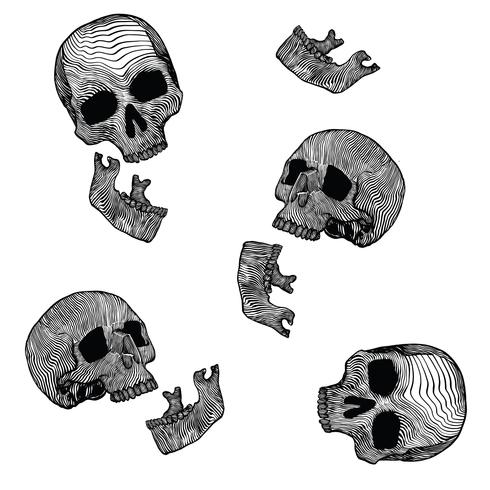 scheletro linocut vector pack v2