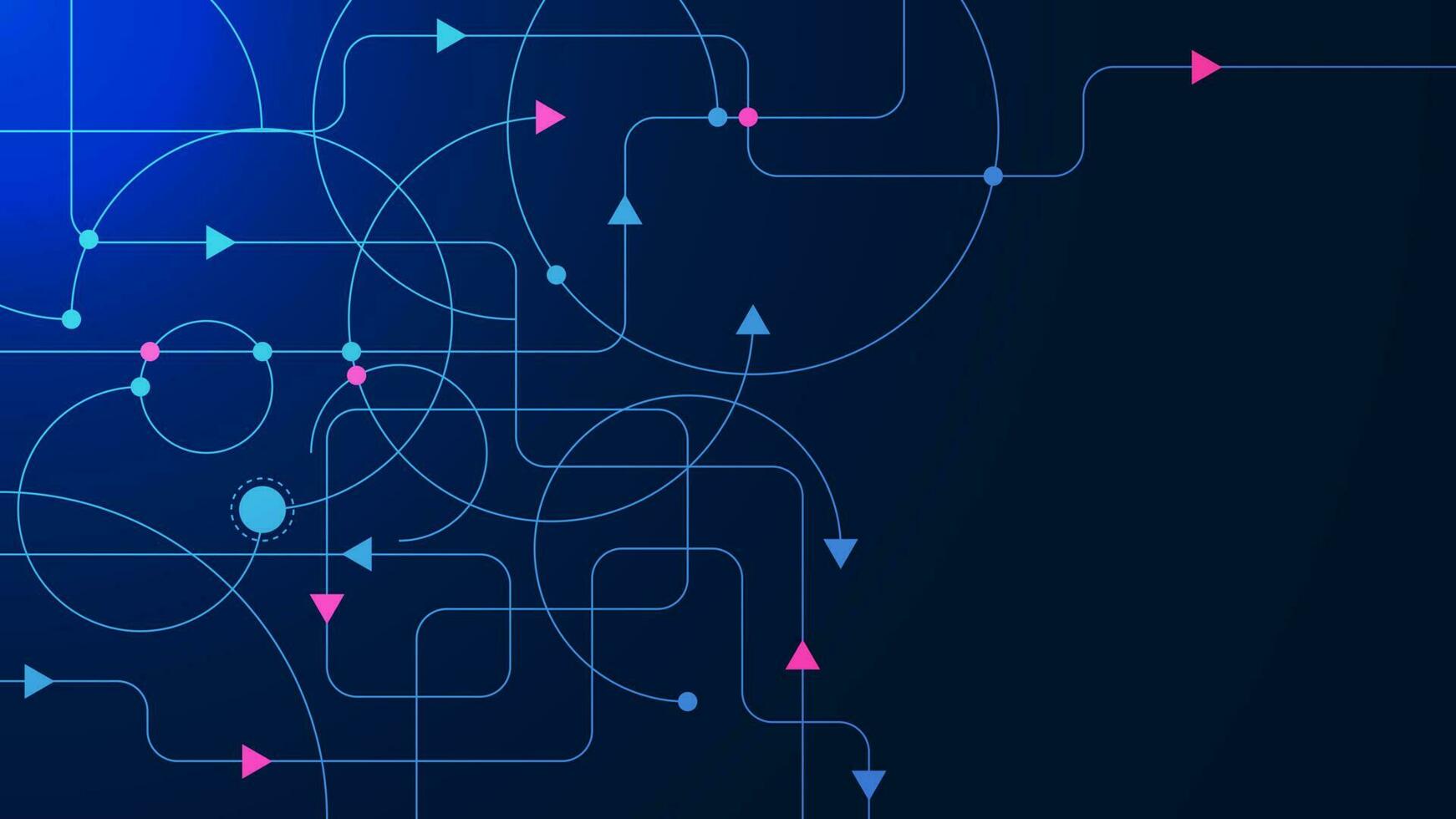 tecnologia Linee e puntini connessione con triangolo. grande dati visualizzazione, globale networking e comunicazione tecnologia concetto sfondo. vettore illustrazione.