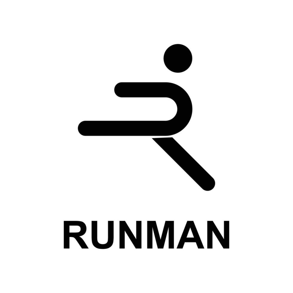 in esecuzione uomo silhouette logo, maratona logo modello, in esecuzione club o gli sport club con slogan modello vettore