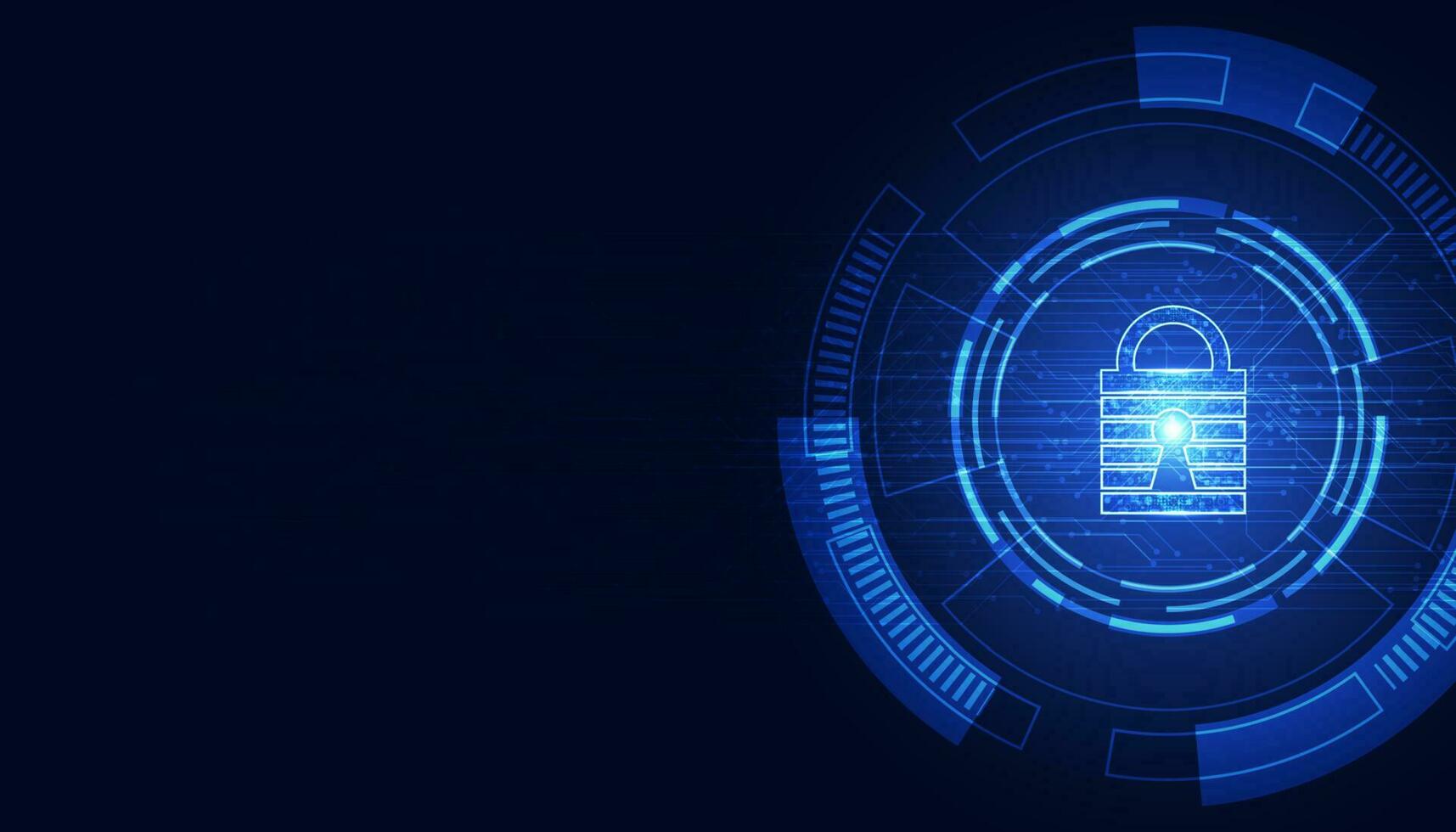 lucchetto concetto informatica sicurezza protezione informatica attacco Rete anti virus spam il malware su blu sfondo futuristico bellissimo vettore