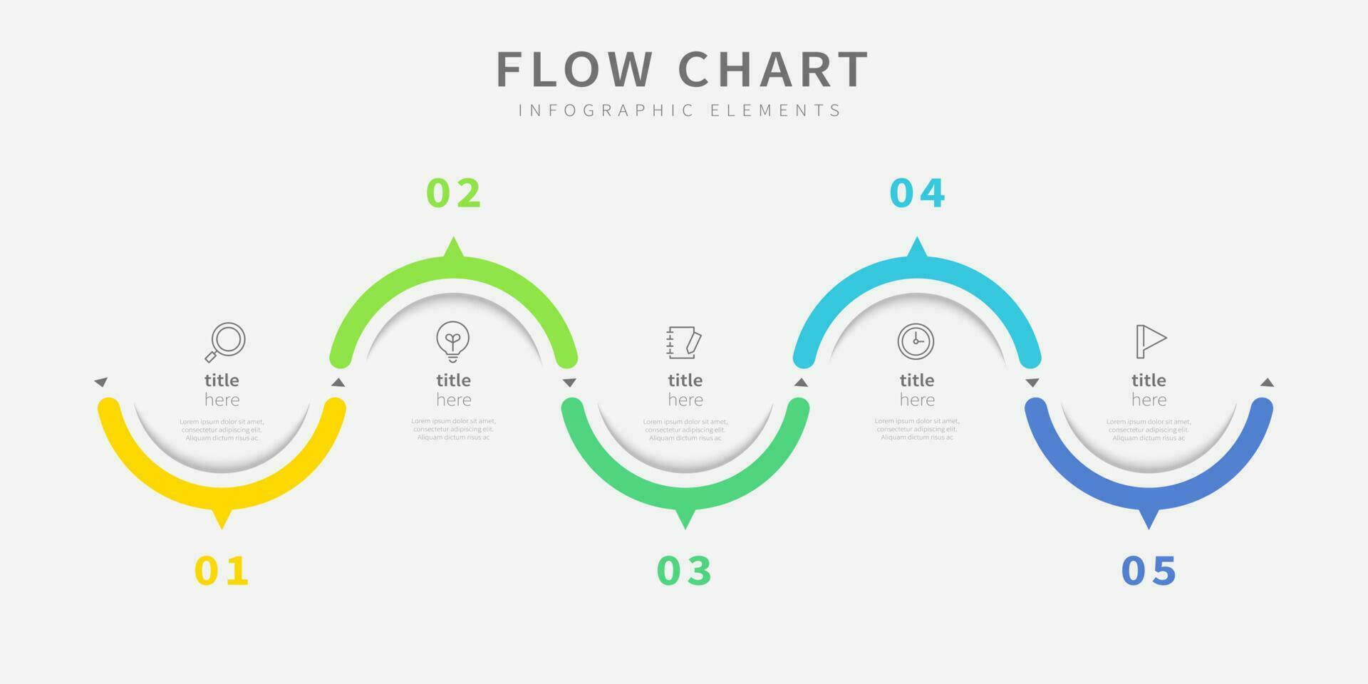 semplice flusso grafico Infografica design con icone vettore