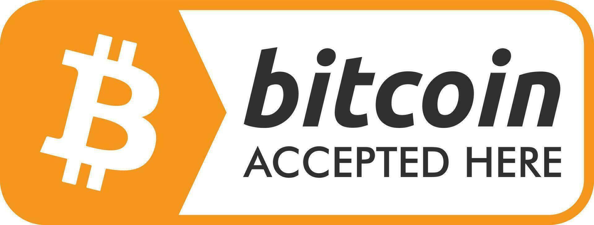 bitcoin accettato Qui cartello isolato su bianca sfondo. vettore illustrazione nel piatto design.