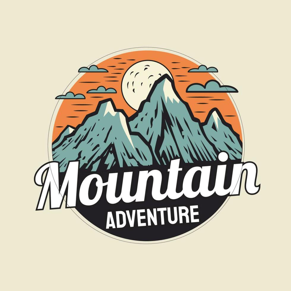 montagna avventura logo illustrazione modello design vettore