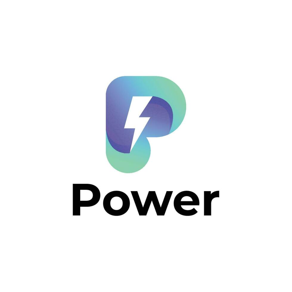 p lettera moderno energia fornitura logo design vettore