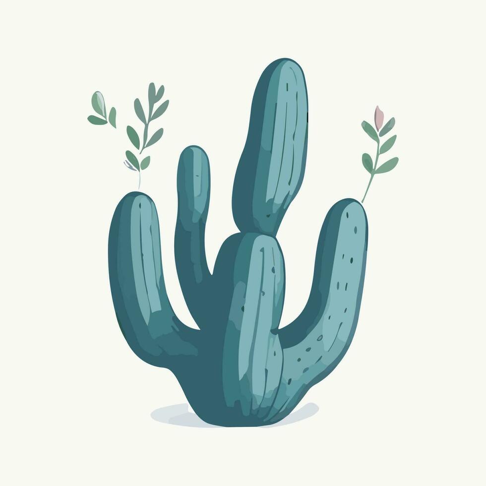 cactus nel un' pentola. bellissimo verde carino cactus illustrazione vettore isolato opera d'arte