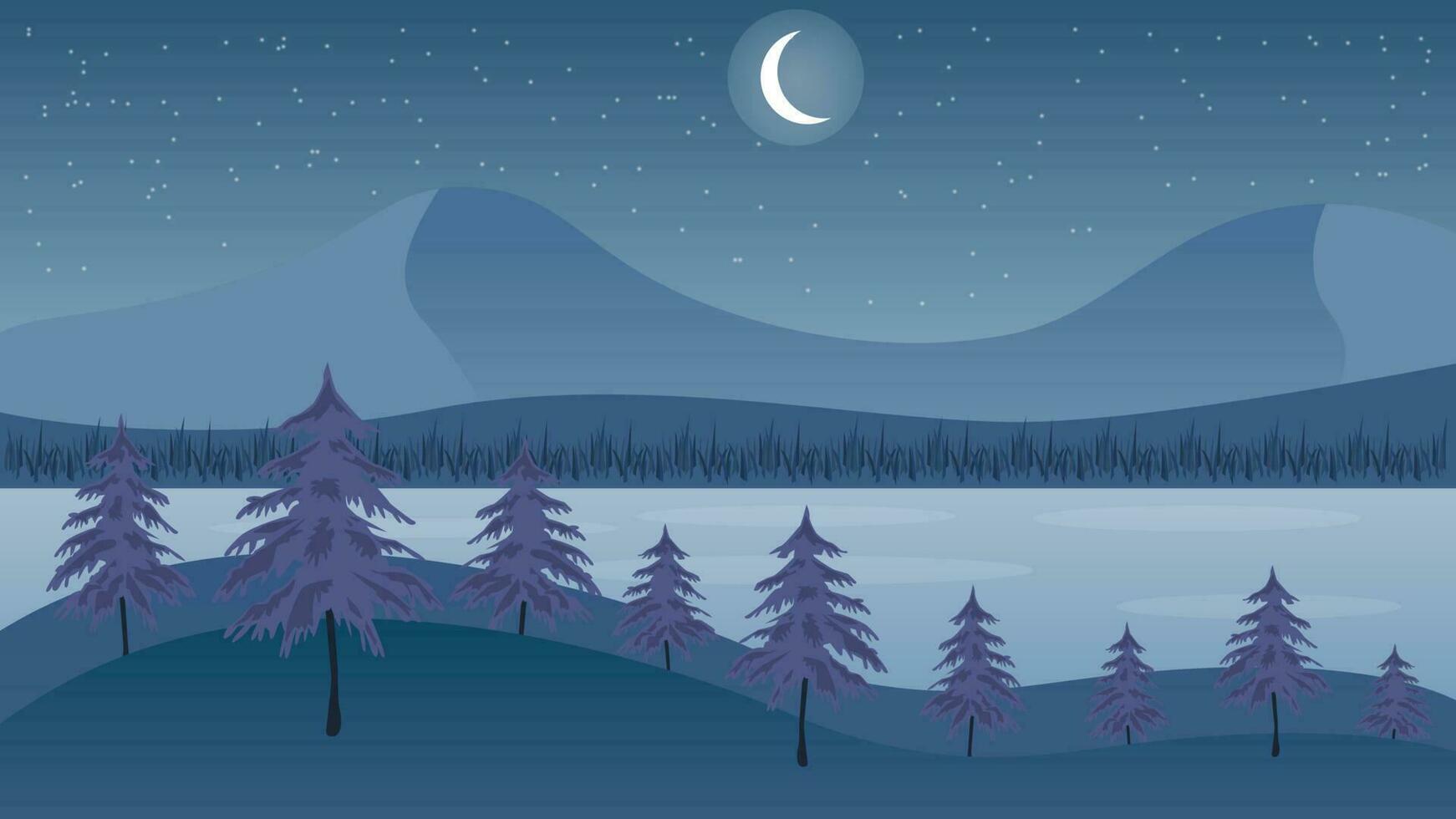 vettore alba silhouette bellissimo colorato scenario paesaggio illustrazione bene arte sfondo