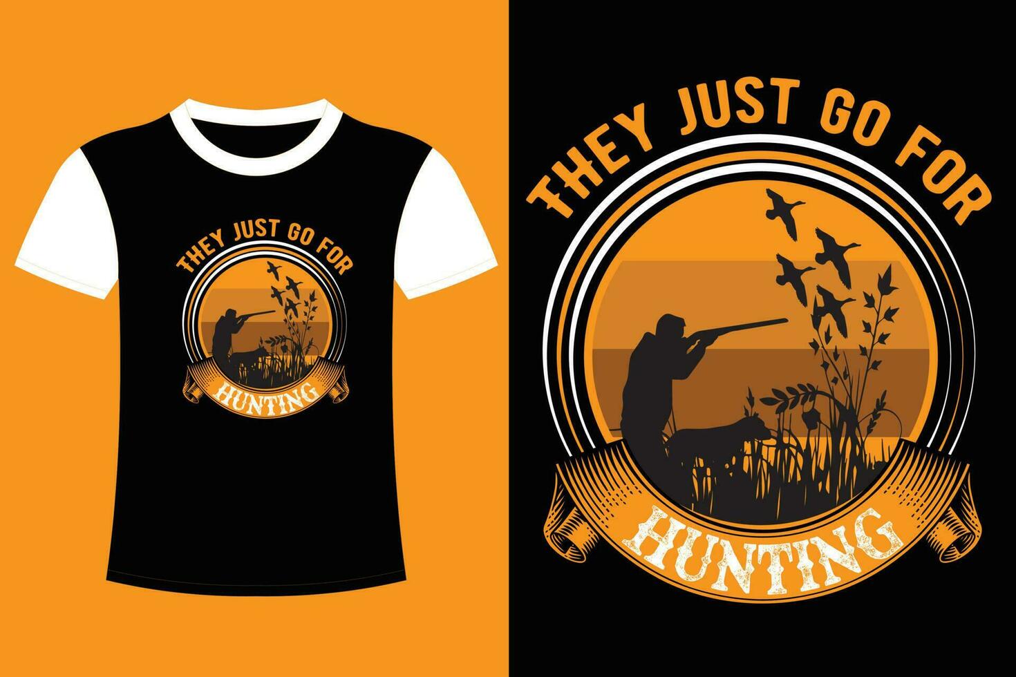 design della maglietta da caccia. vettore