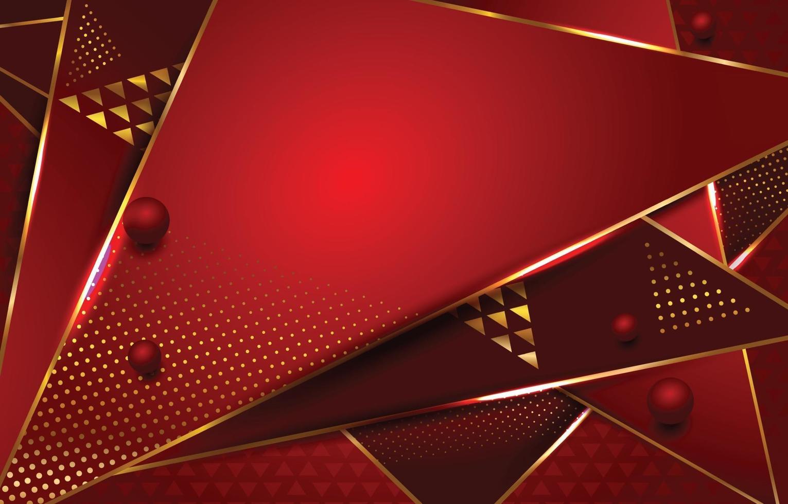 sfondo di colore rosso con contorno oro vettore