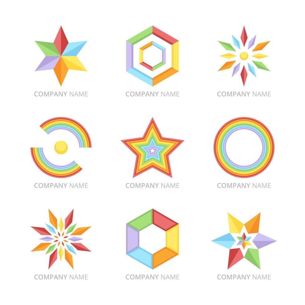 collezione di logo arcobaleno colorato vettore