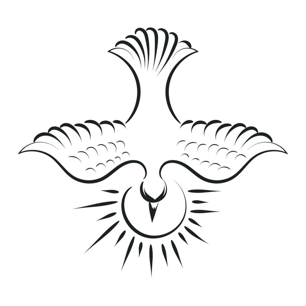 Pentecoste Domenica colomba logo vettore illustrazione