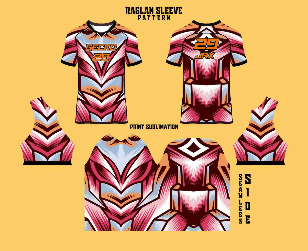 sublimazione stampato raglan manica maglia kit vettore