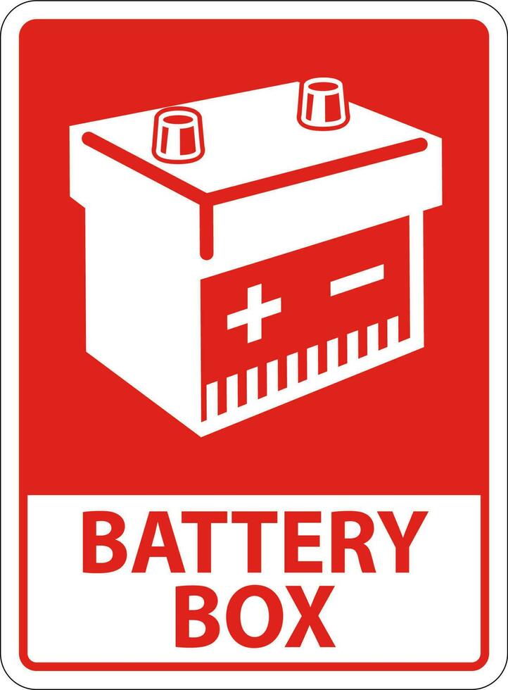 simbolo batteria cartello batteria scatola su bianca sfondo vettore
