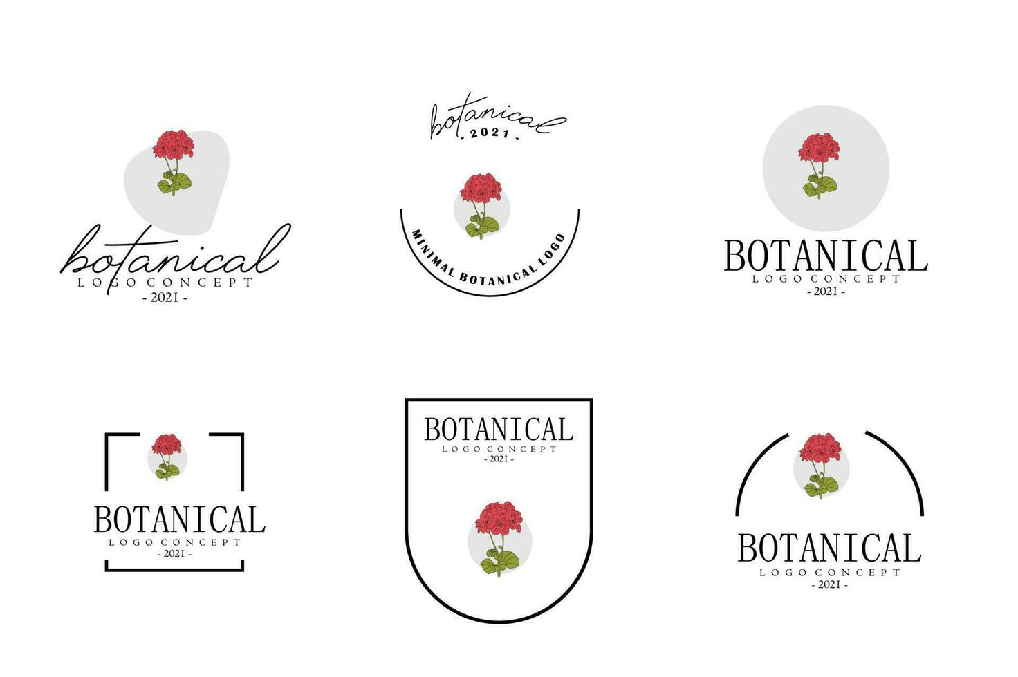 linea arte minimalista fiore logo imballare vettore