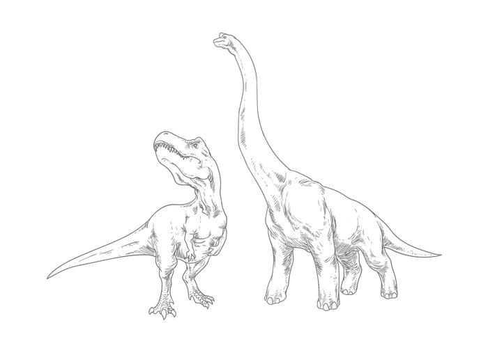 Dinosauro del disegno realistico vettore