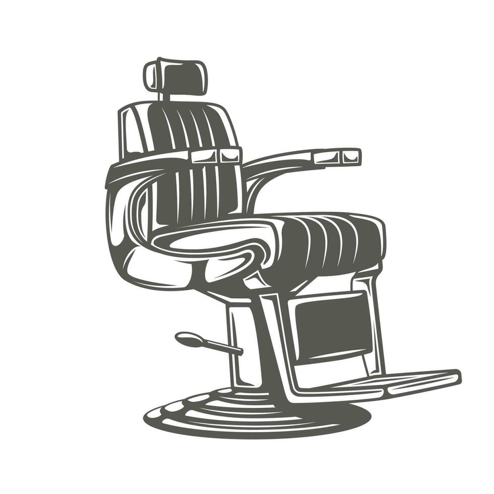 barbiere sedia isolato su bianca sfondo vettore