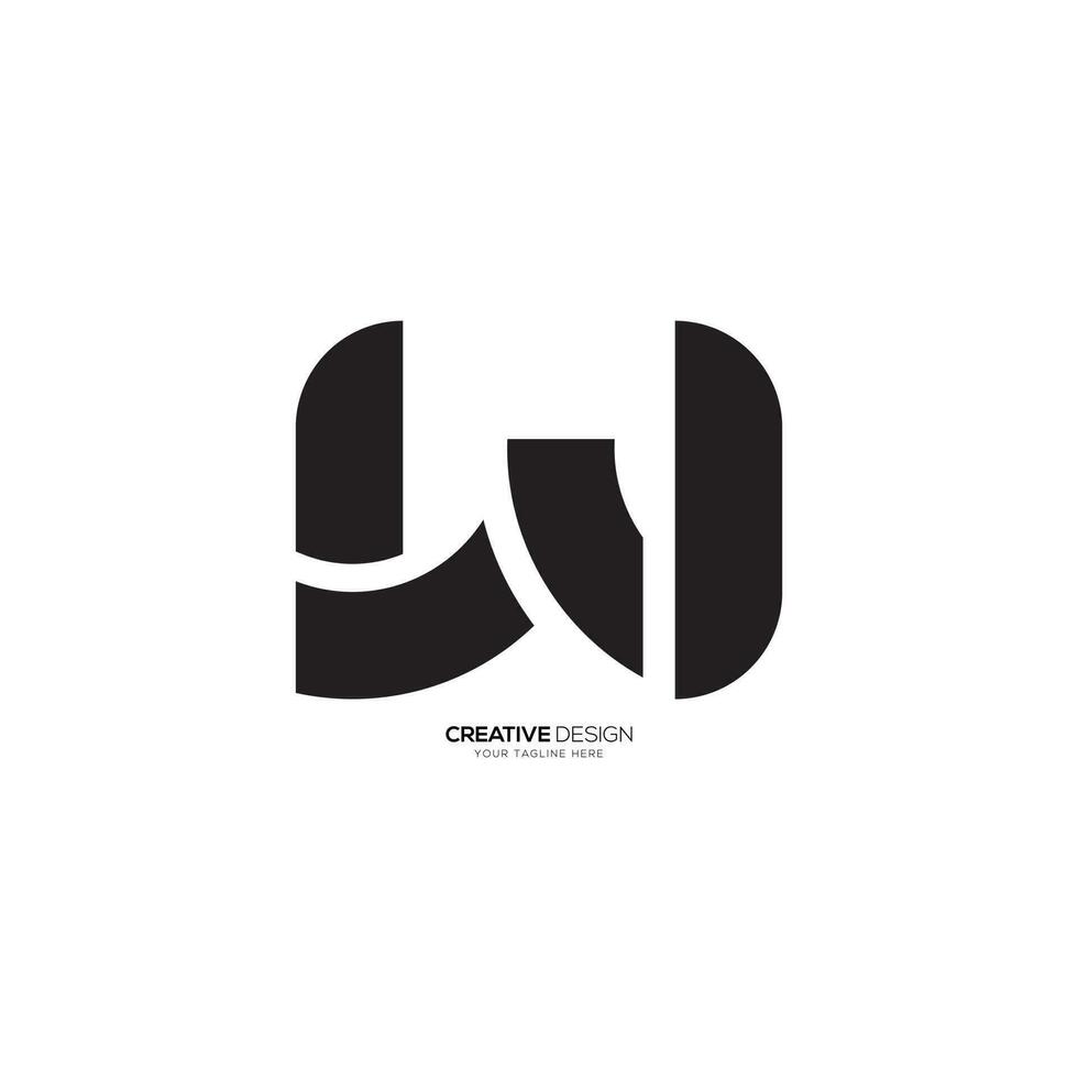 moderno lettera l j w unico forma piatto semplice monogramma nero logo. l logo. j logo. w logo vettore