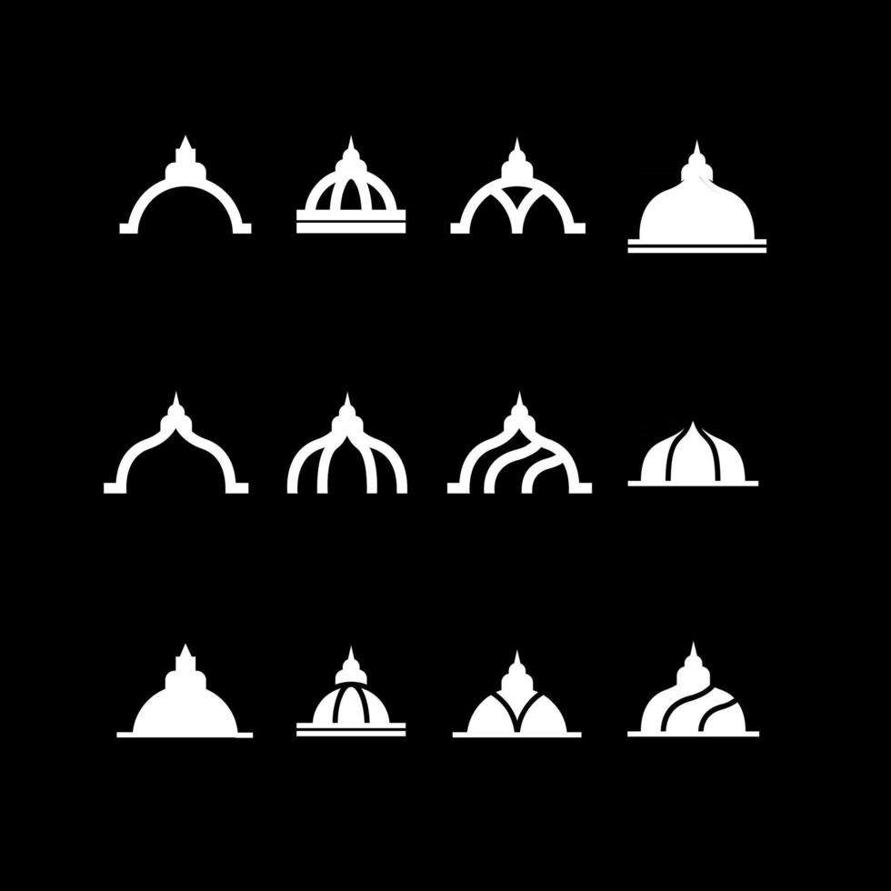 Cupola palazzo set collezione logo creativo modello di progettazione illustrazione vettoriale sfondo isolato