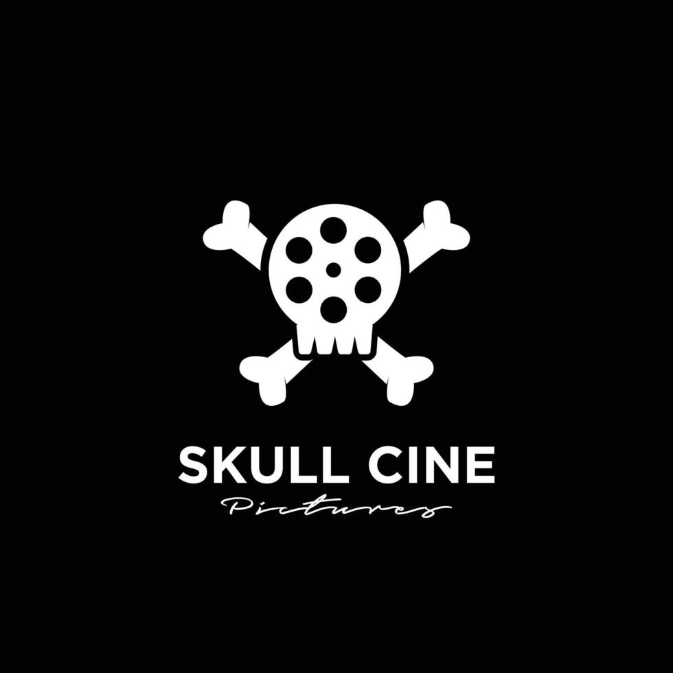 Pirate films studio movie cinema produzione cinematografica logo design icona vettore illustrazione