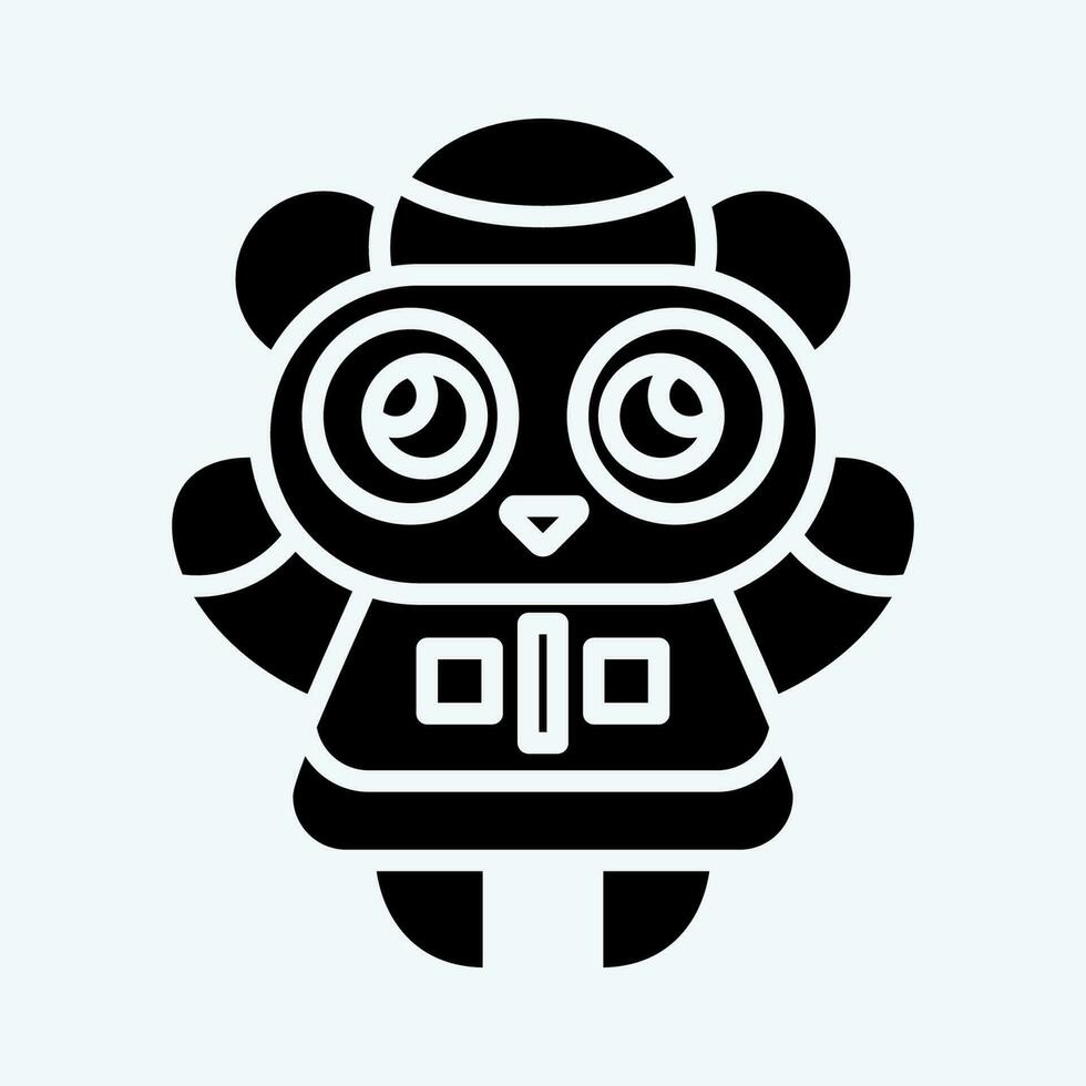 icona panda. relazionato per Cinese nuovo anno simbolo. glifo stile. semplice design modificabile vettore