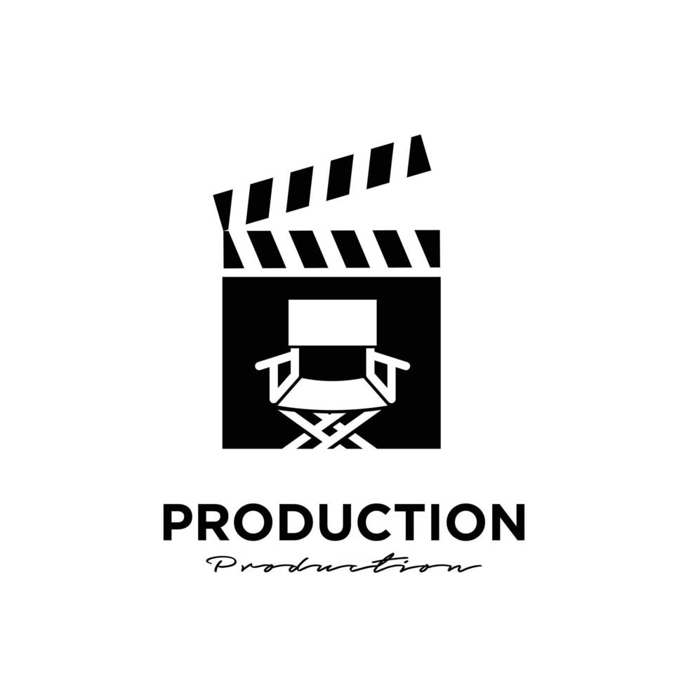 regista studio film video cinema produzione cinematografica logo design icona vettore illustrazione