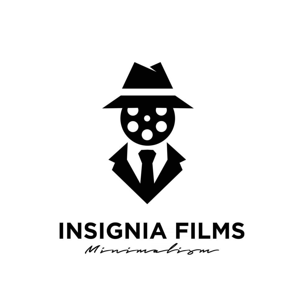 Spy secret film studio cinema film produzione cinematografica logo design icona vettore illustrazione